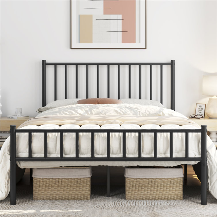 Wade Logan® Birmati Minimalist Bed Frame with Headboard and Footboard ...